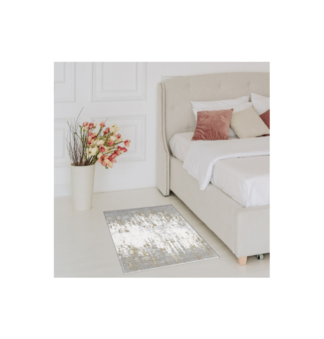 Koberec AKRYL VALS 8376 Geometricky 3D, sivý / zelený