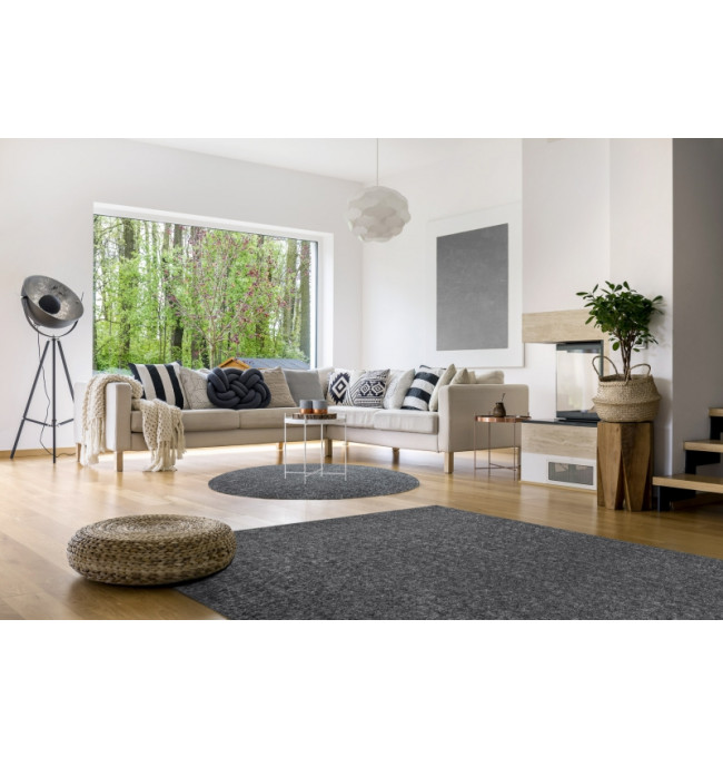 Koberec kruh ILDO 71181070 antracit sivý