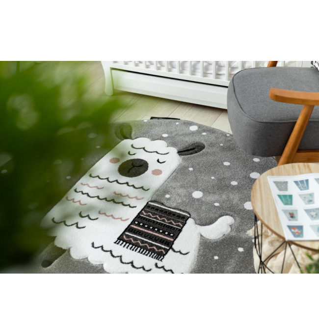 Koberec KRUH PETIT LAMA sivý