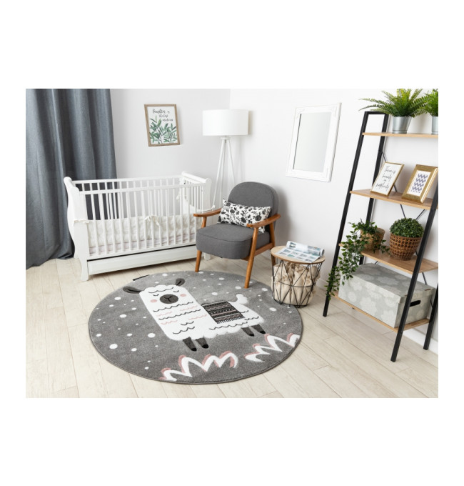 Koberec KRUH PETIT LAMA sivý