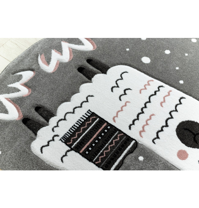 Koberec KRUH PETIT LAMA sivý