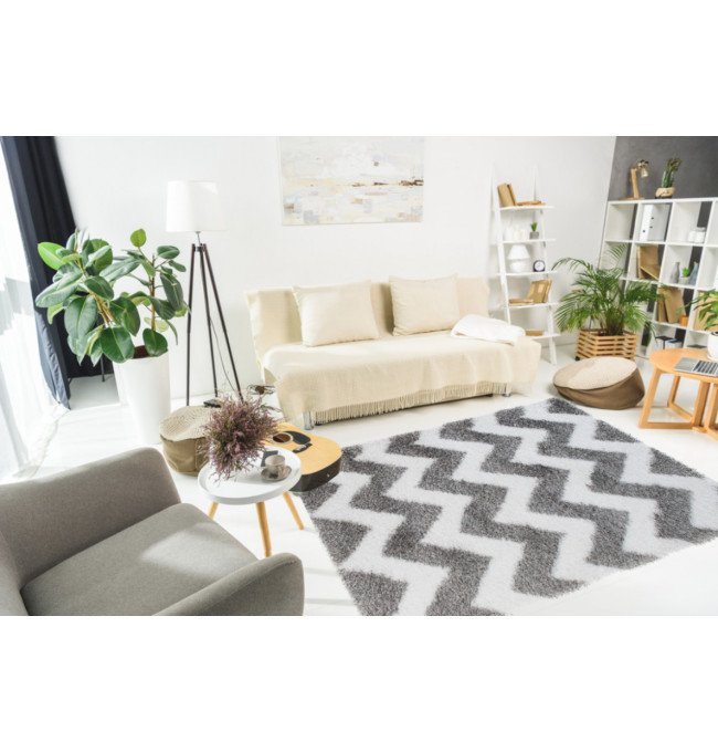 Koberec OPTIMAL 5446A biely / svetlý sivý