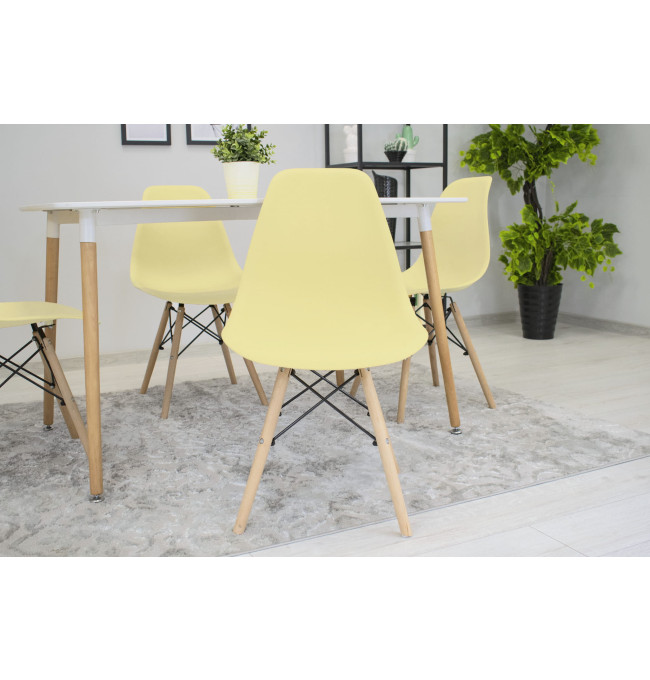 Set jedálenských stoličiek OSAKA krémové (hnedé nohy) 4ks