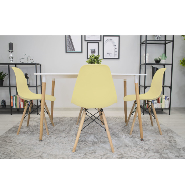 Set jedálenských stoličiek OSAKA krémové (hnedé nohy) 4ks