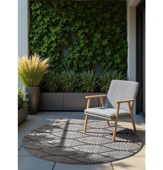 Obojstranný koberec Hanse Home Duet Liora biely / sivý kruh