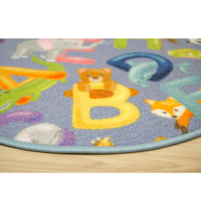 Detský koberec Alfabet 19 sivý kruh