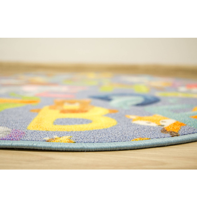 Detský koberec Alfabet 19 sivý kruh