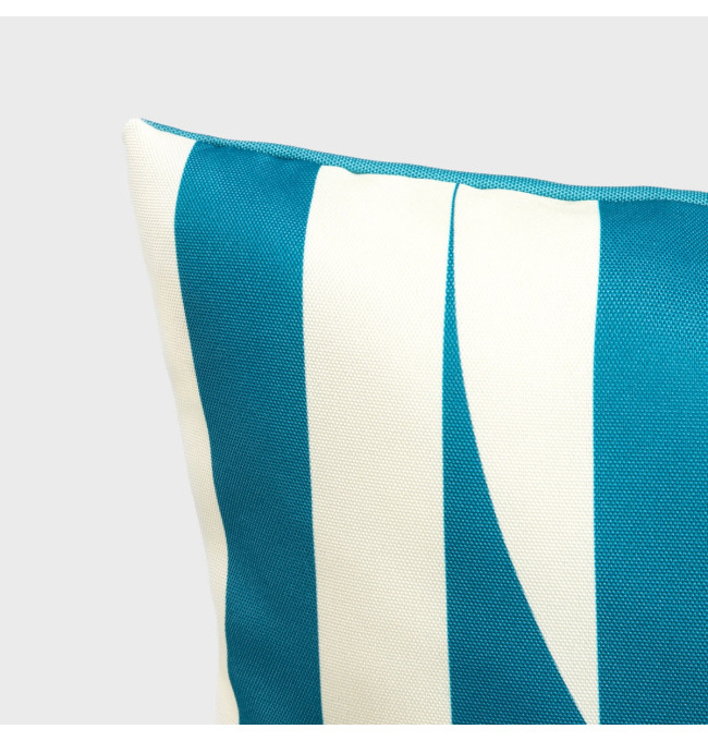 Štvorcový vankúš COLOUR BLOCKS biely / tyrkysový 745805