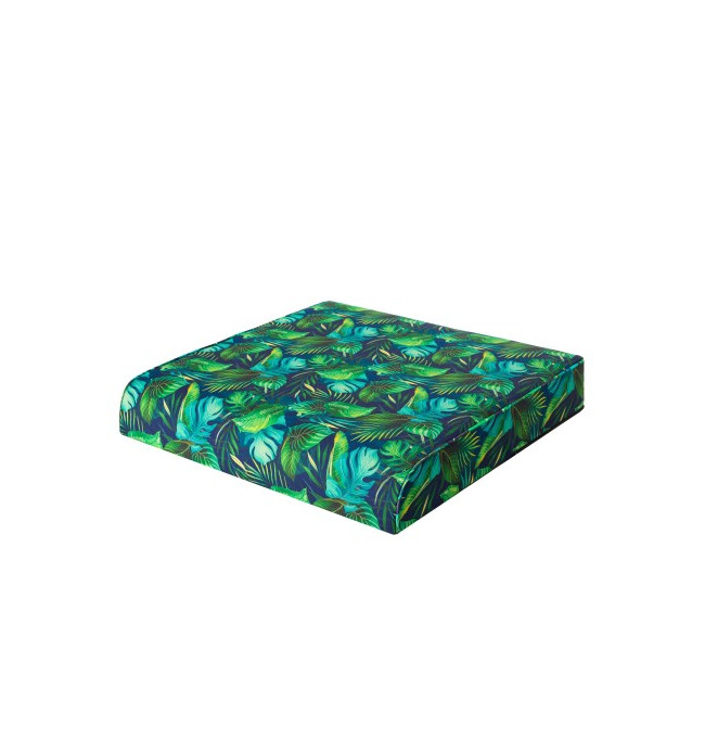 Vankúš na ratanovú stoličku NEL R3 modré lístie