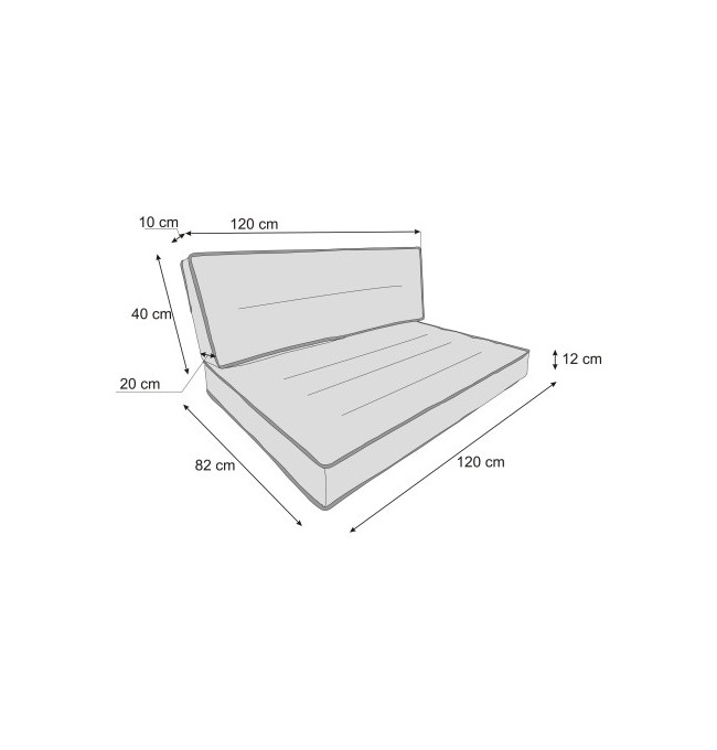 Vankúše na palety TOMEK 1+1 grafitové