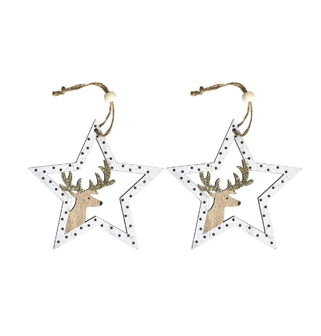 Vianočná dekorácia KL-21X12 biela (2 ks)