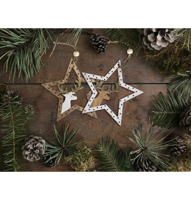 Vianočná dekorácia KL-21X12 biela (2 ks)