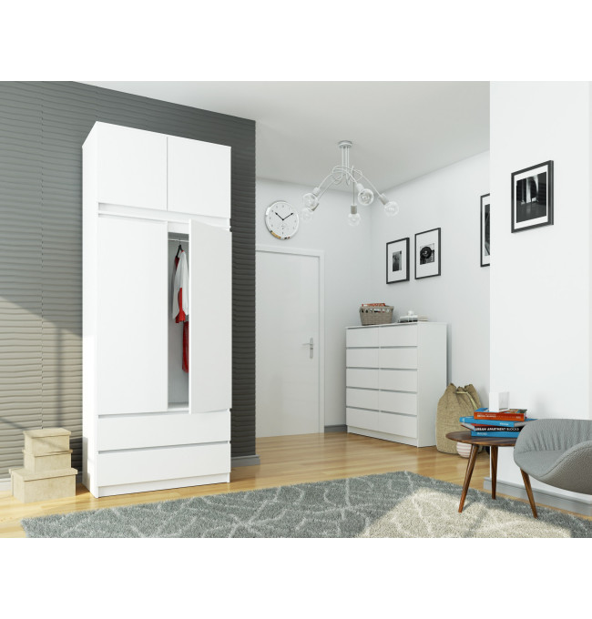 Skriňa s nadstavcom S 90 cm 2D 2SZ CLP biela