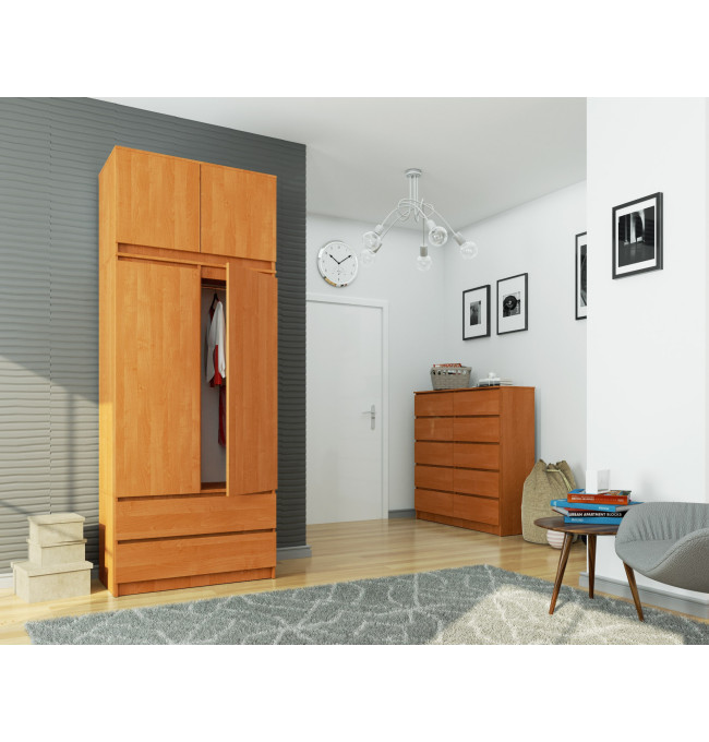 Skriňa s nadstavcom S 90 cm 2D 2SZ CLP olcha