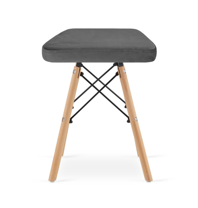 Set štyroch taburetiek WERK zamatové sivé (hnedé nohy) 4ks