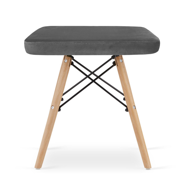 Set štyroch taburetiek WERK zamatové sivé (hnedé nohy) 4ks