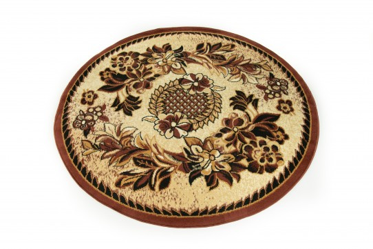 Koberec ATLAS 7192B svetlobéžový / hnedý kruh