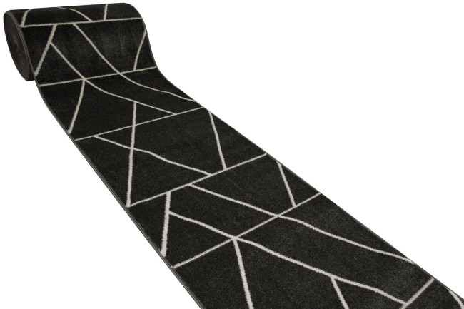 Behúň Lima C877A tmavosivý / krémový, trojuholníky