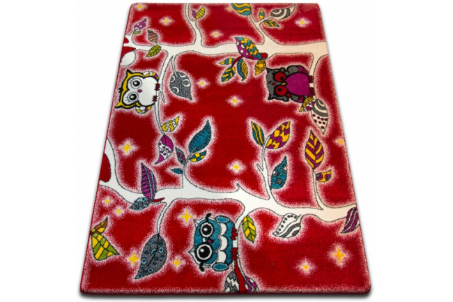 Detský koberec Kids Forest červený C427