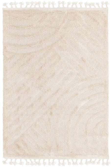 Koberec Berber 9754 so strapcami, ivory / krémový