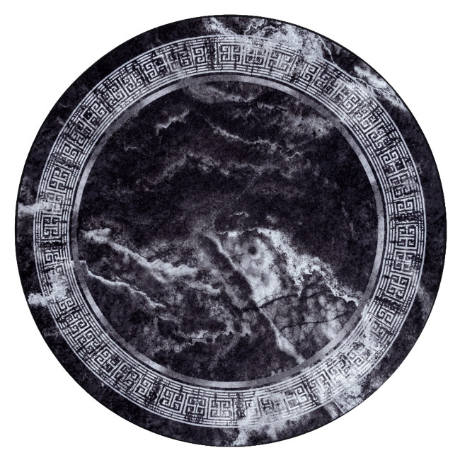 Koberec MIRO 51199.807 mramor / grécky, čierny / biely kruh