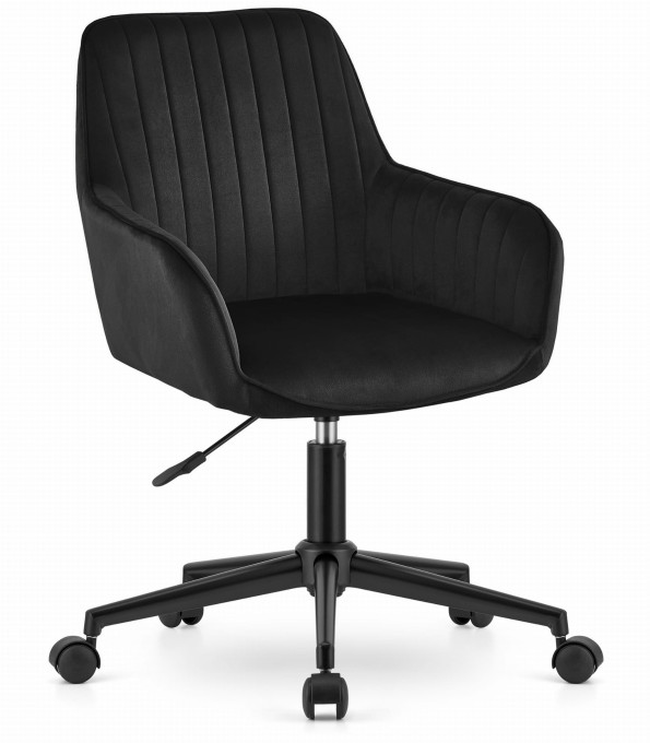 Otočná stolička ROXY zamatová čierna