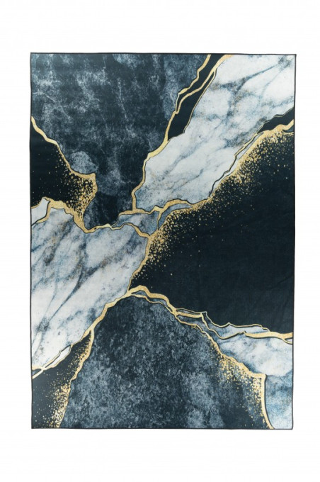 Koberec CRYSTAL PRINT tmavozelený / zlatý