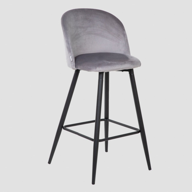 Barová stolička INU REDUCIDO zamatová, sivá 708756
