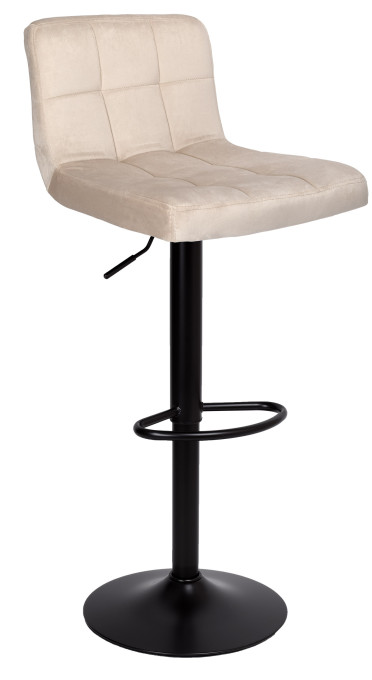 Barová stolička ARAKO zamatová, čierna / béžová Barová stolička ARAKO zamatová, čierna / béžová