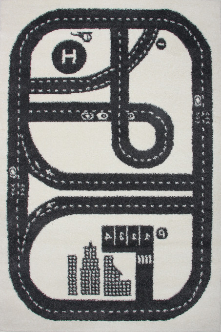 Detský koberec Kiddy ULICA sivý