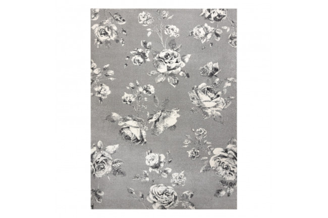 Koberec GNAB 60642653 Kvety ruže sivý / biely