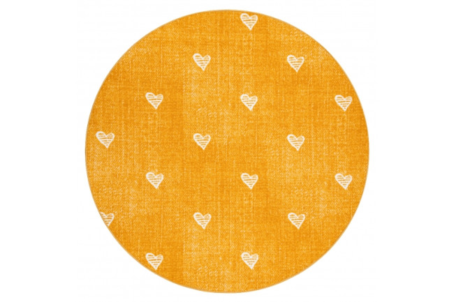 Koberec HEARTS kruh Jeans - pomaranč