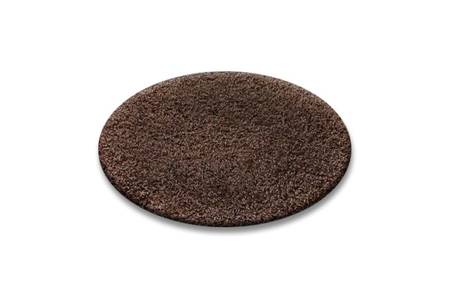 Koberec kruh SHAGGY hnedý