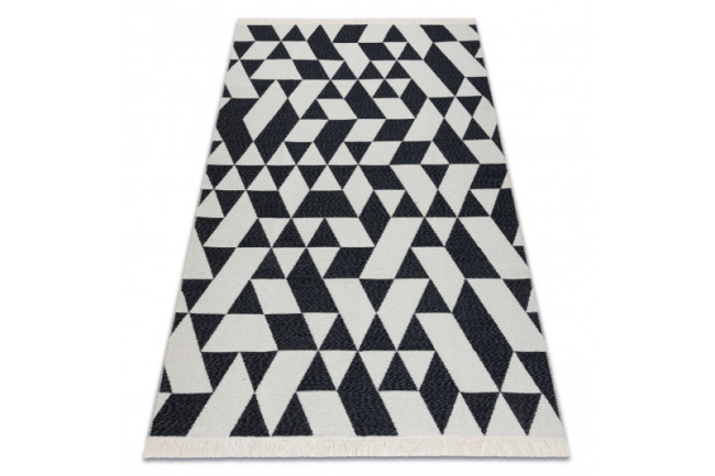 Koberec TWIN 22992 Geometrický čierny / krémový