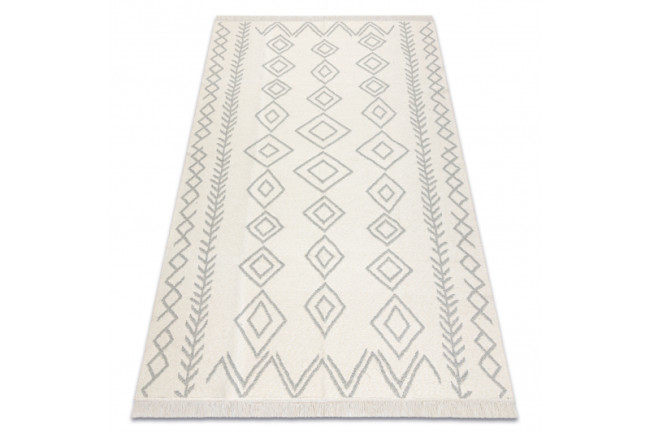 Koberec TWIN 23000 Boho, romby sivý / krémový