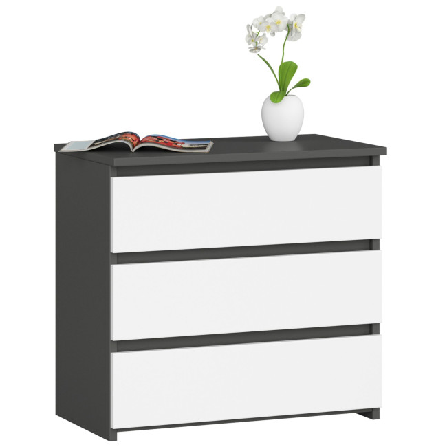 Nočný stolík CL3 3SZ CLP grafitová / sivá / biela