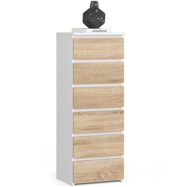 Komoda CL6 biela / dub sonoma