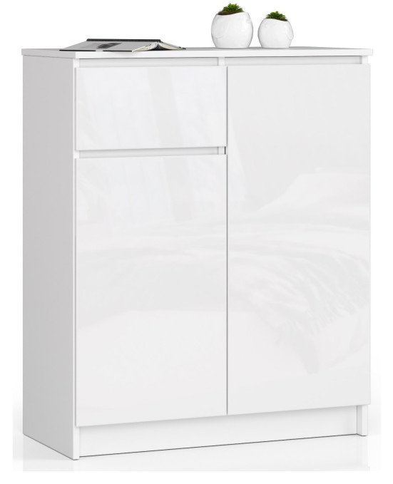 Komoda K80 2D 1SZ CLP biela lesk
