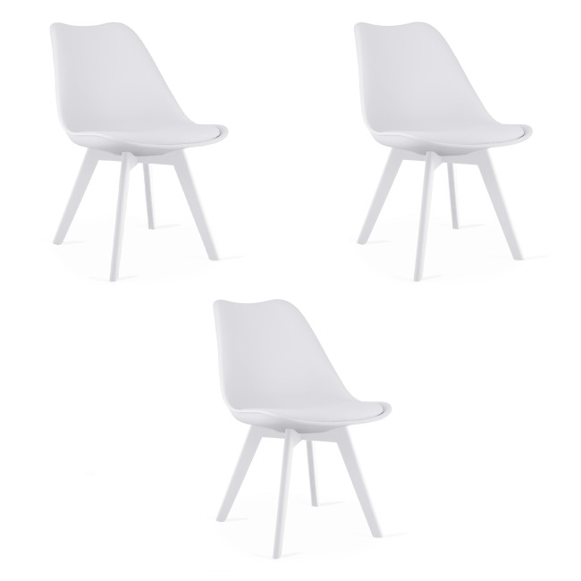 Set troch jedálenských stoličiek MARK biely (3 ks) Set troch jedálenských stoličiek MARK biely (3 ks)