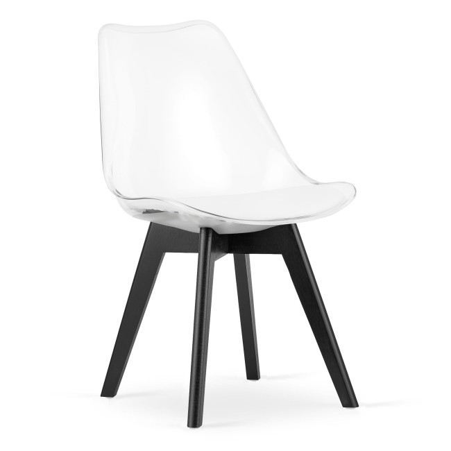 Jedálenská stolička MARK priesvitná (čierne nohy)