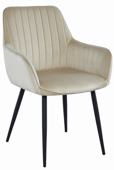 Jedálenská stolička SOLDEN zamatová béžová (čierne nohy) Jedálenská stolička SOLDEN zamatová béžová (čierne nohy)