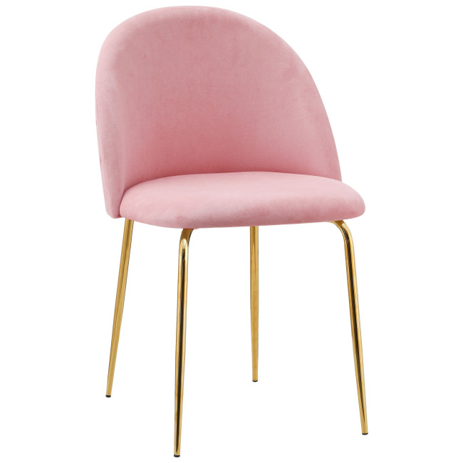 Jedálenská stolička FARGO zamatová, zlatá / ružová Jedálenská stolička FARGO zamatová, zlatá / ružová