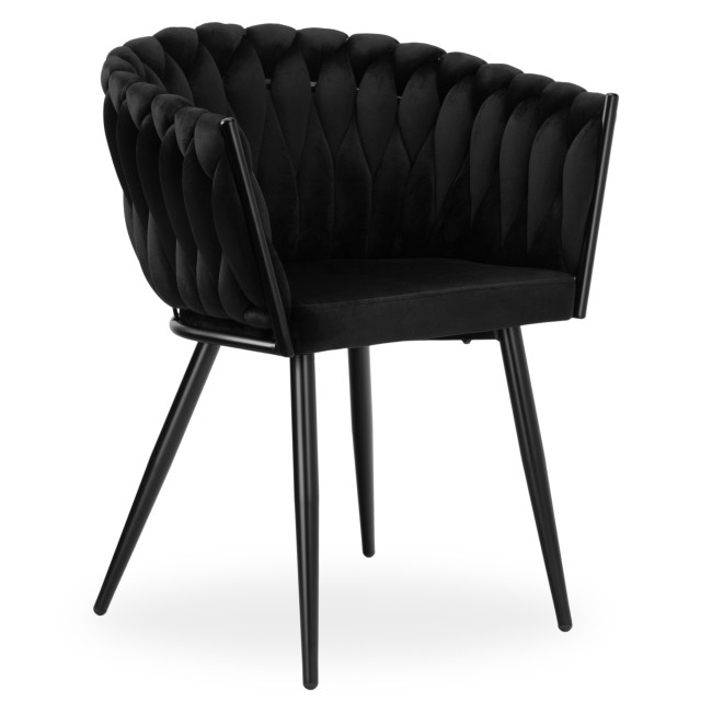Jedálenská stolička COFTON zamatová, čierna