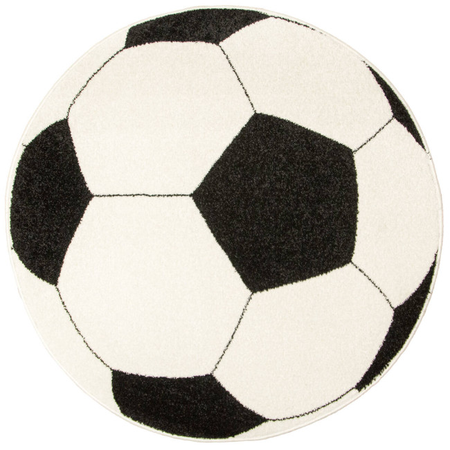 Koberec Weliro futbalová lopta, čierny / krémový