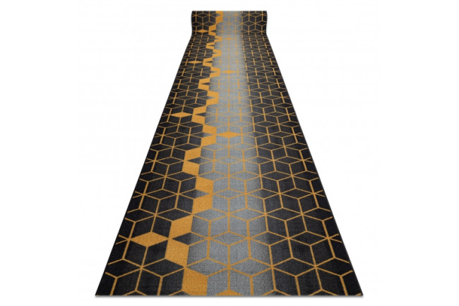 Protišmykový behúň HEKSAGON čierny / zlatý