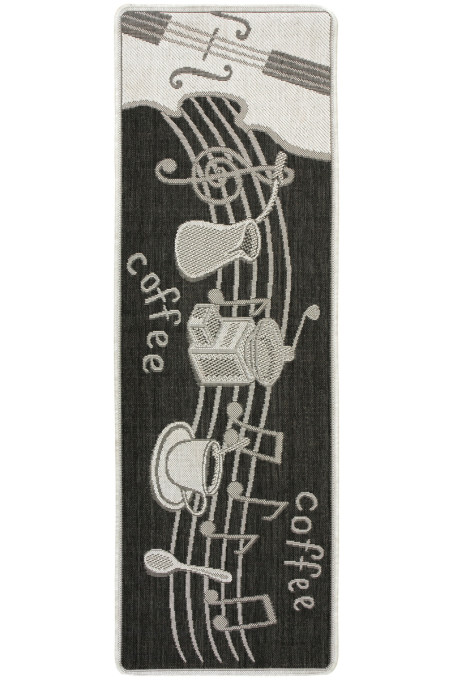 Protišmykový kuchynský koberec/ behúň Flex 951/80 Káva grafitový