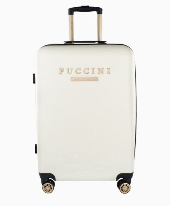 Stredný biely kufor Los Angeles