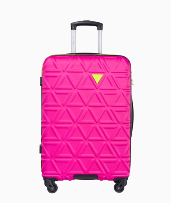 Stredný ružový kufor California s kontrastným povrchom