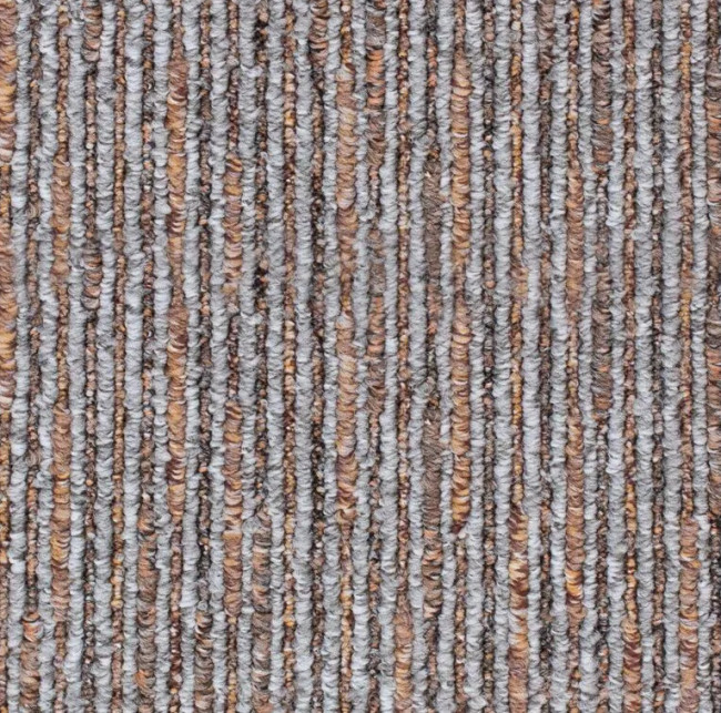 Metrážny koberec Lines 69 sivý / hnedý