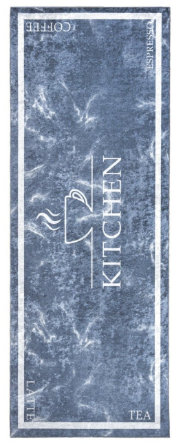 Protišmykový koberec / behúň 46741 KITCHEN sivý / biely